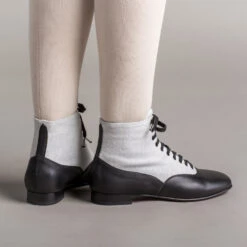 American Duchess Larkspur Women's Wool/Leather Lace-Up Boots (Grey/Black) -StrideOne Store larkspur womens wool leather lace up boots grey black of 3