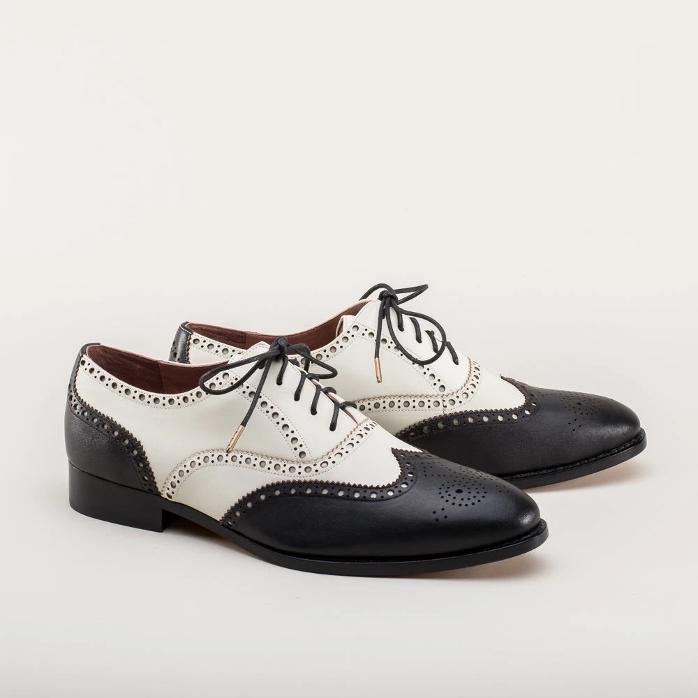 American Duchess Lawrence Men's Vintage Spectator Shoes (Black/Ivory) 2 American Duchess Lawrence Men's Vintage Spectator Shoes (Black/Ivory)