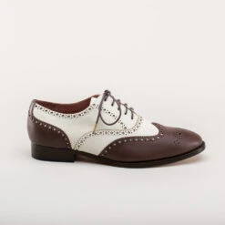 American Duchess Lawrence Men's Vintage Spectator Shoes (Brown/Ivory) -StrideOne Store lawrence mens vintage spectator oxfords brown ivory 3