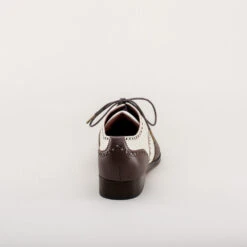 American Duchess Lawrence Men's Vintage Spectator Shoes (Brown/Ivory) -StrideOne Store lawrence mens vintage spectator oxfords brown ivory 5