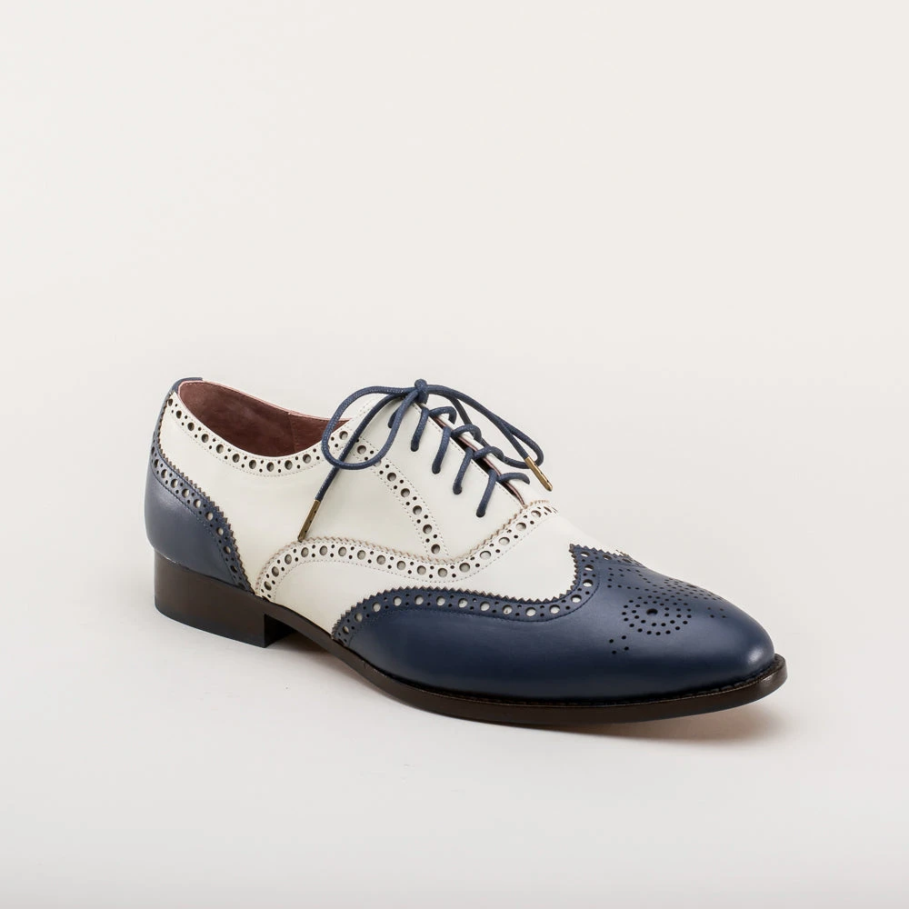 American Duchess Lawrence Men's Vintage Spectator Shoes (Navy/Ivory) 4 American Duchess Lawrence Men's Vintage Spectator Shoes (Navy/Ivory) - Image 2