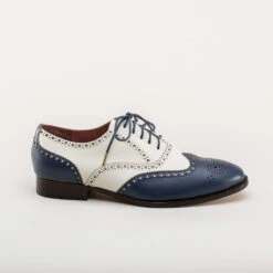 American Duchess Lawrence Men's Vintage Spectator Shoes (Navy/Ivory) 15 American Duchess Lawrence Men's Vintage Spectator Shoes (Navy/Ivory) -StrideOne Store lawrence mens vintage spectator oxfords navy ivory 3