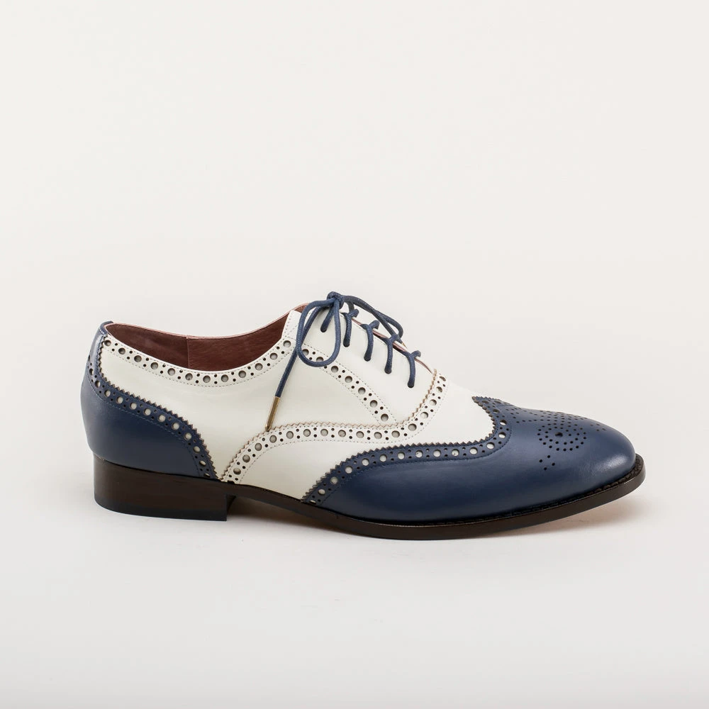 American Duchess Lawrence Men's Vintage Spectator Shoes (Navy/Ivory) 5 American Duchess Lawrence Men's Vintage Spectator Shoes (Navy/Ivory) - Image 3