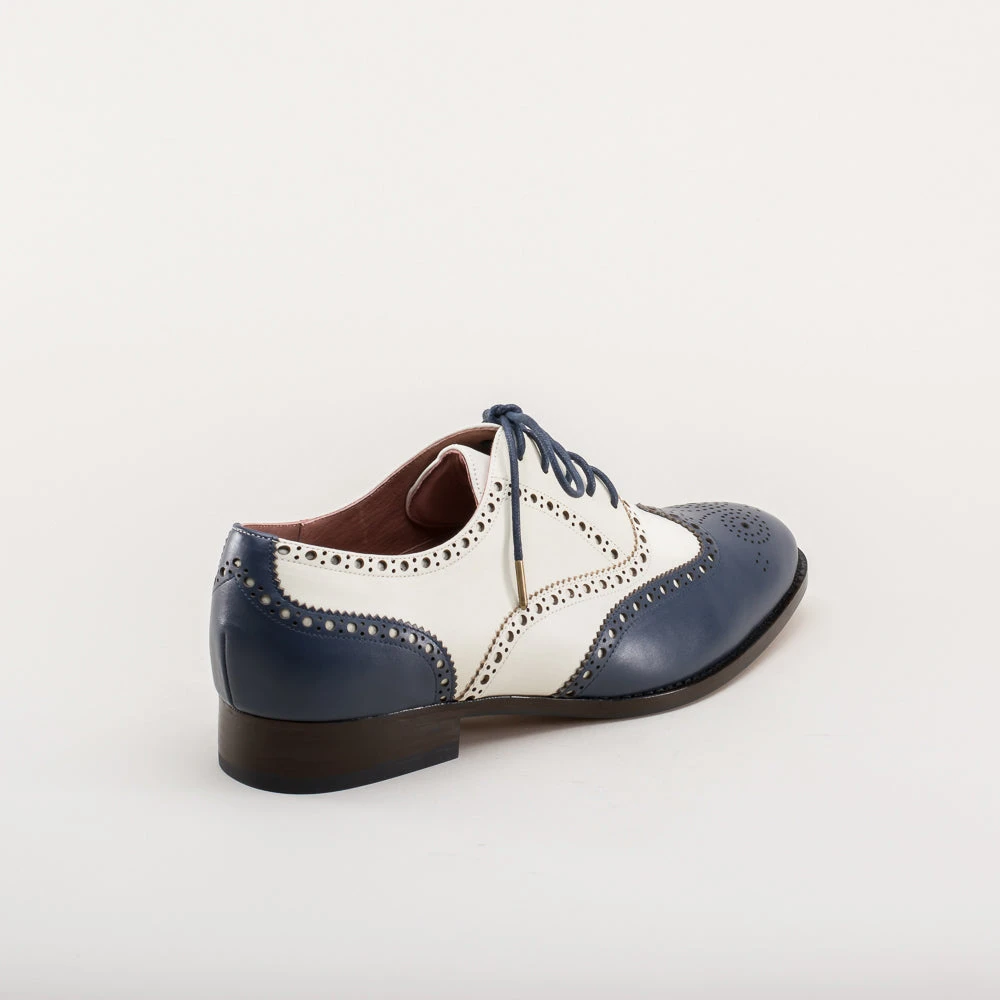 American Duchess Lawrence Men's Vintage Spectator Shoes (Navy/Ivory) 6 American Duchess Lawrence Men's Vintage Spectator Shoes (Navy/Ivory) - Image 4