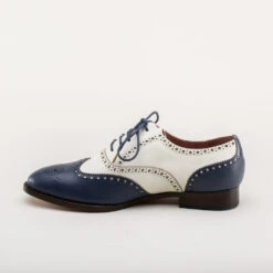 American Duchess Lawrence Men's Vintage Spectator Shoes (Navy/Ivory) 19 American Duchess Lawrence Men's Vintage Spectator Shoes (Navy/Ivory) -StrideOne Store lawrence mens vintage spectator oxfords navy ivory 7