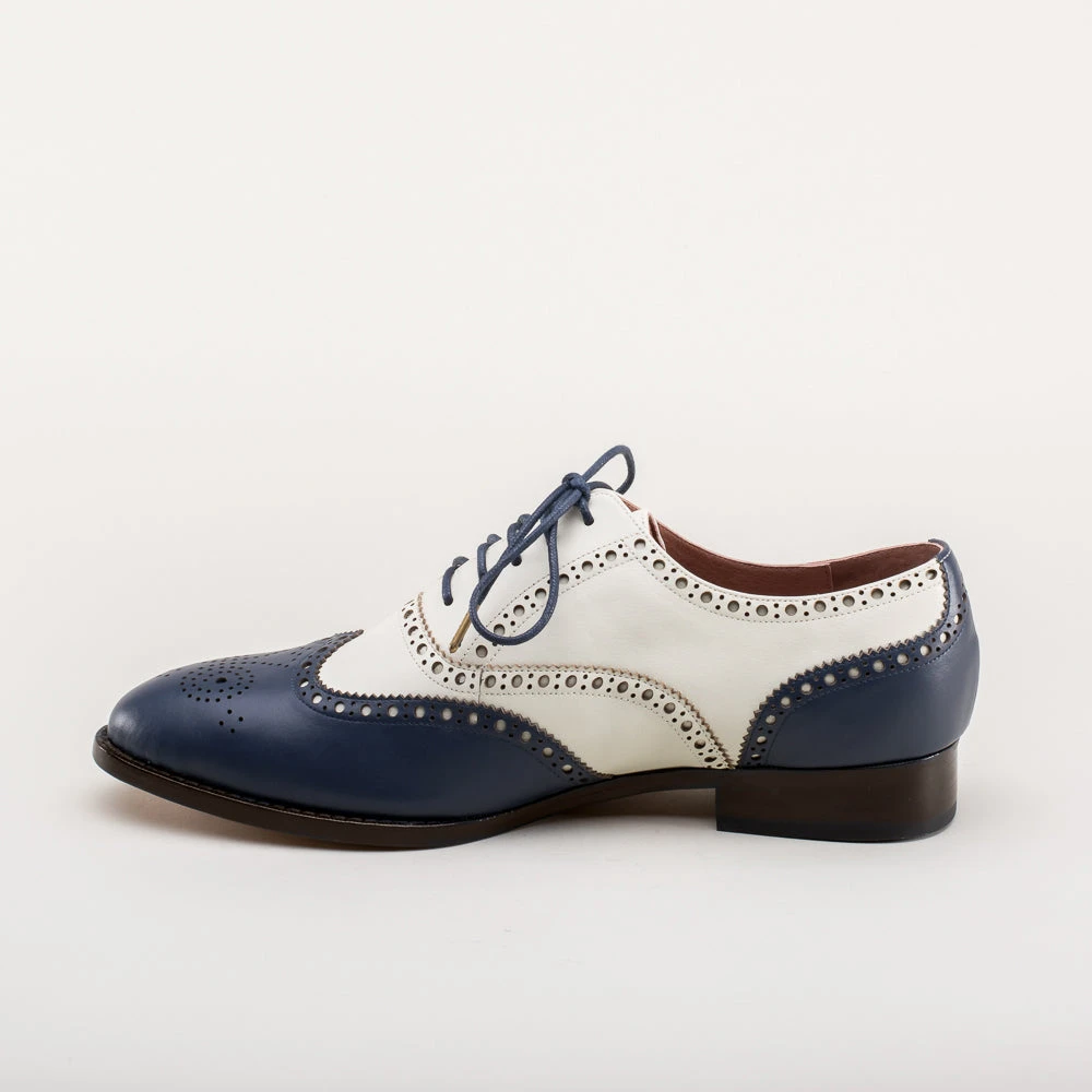 American Duchess Lawrence Men's Vintage Spectator Shoes (Navy/Ivory) 9 American Duchess Lawrence Men's Vintage Spectator Shoes (Navy/Ivory) - Image 7