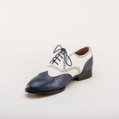 American Duchess Lawrence Men's Vintage Spectator Shoes (Navy/Ivory) 20 American Duchess Lawrence Men's Vintage Spectator Shoes (Navy/Ivory) -StrideOne Store lawrence mens vintage spectator oxfords navy ivory 8