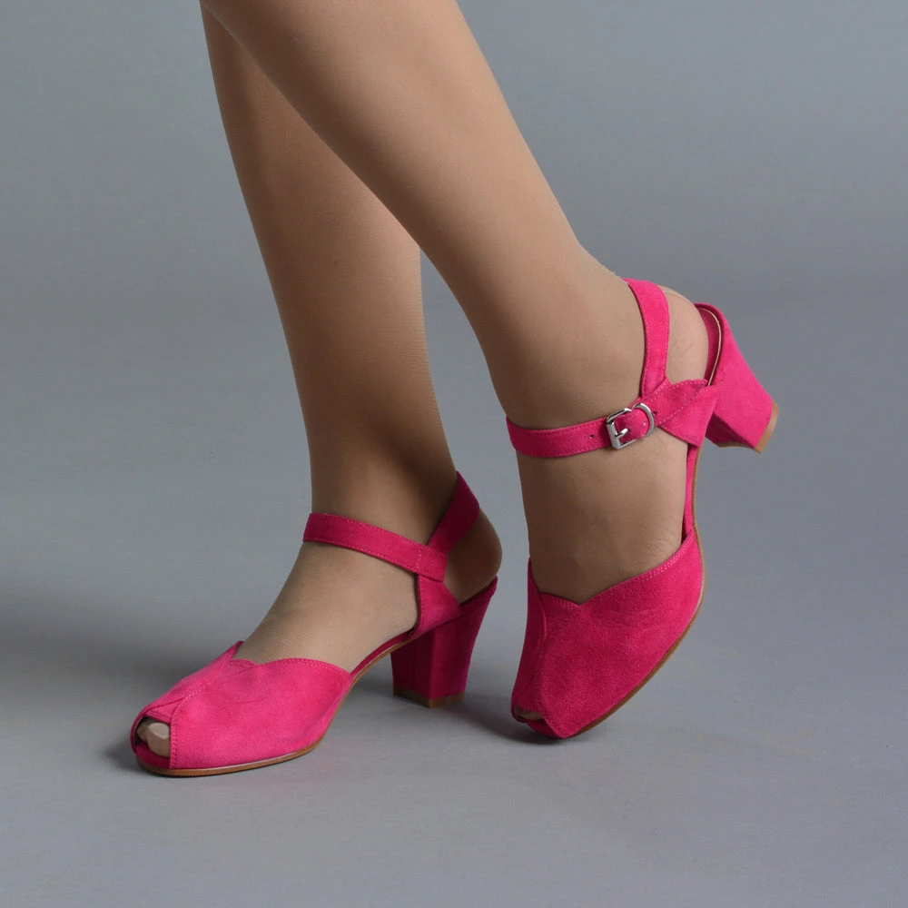 American Duchess Lido Women's Vintage Sandals (Hot Pink) 4 American Duchess Lido Women's Vintage Sandals (Hot Pink) - Image 2