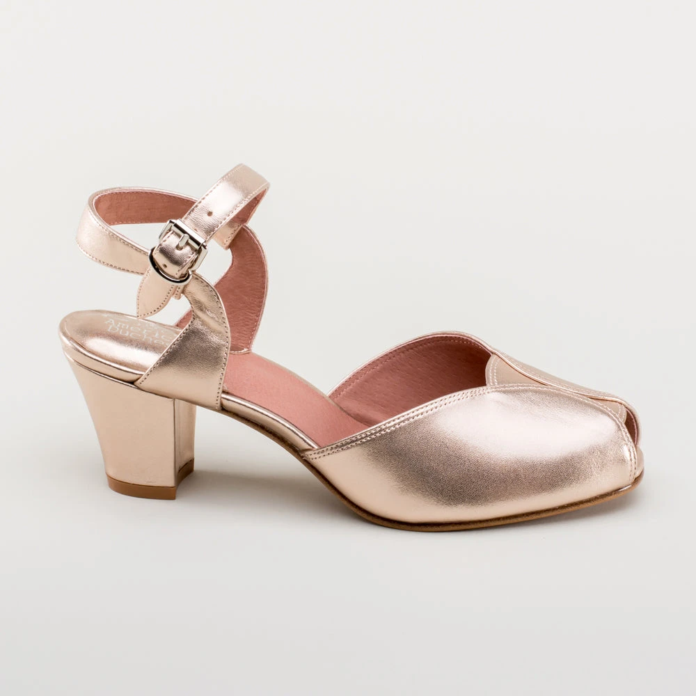 American Duchess Lido Women's Vintage Sandals (Champagne) 8 American Duchess Lido Women's Vintage Sandals (Champagne) - Image 6