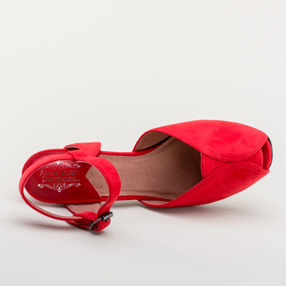 American Duchess Lido Women's Vintage Sandals (Red) 16 American Duchess Lido Women's Vintage Sandals (Red) - Image 14