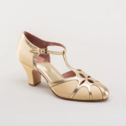 American Duchess Lilith Women's Vintage Flapper T-Straps Wide (Gold/Gold) 21 American Duchess Lilith Women's Vintage Flapper T-Straps Wide (Gold/Gold) -StrideOne Store lilith 1920s flapper shoes gold gold 2 0fe9c677 43da 4204 af8d 6924af7ee266