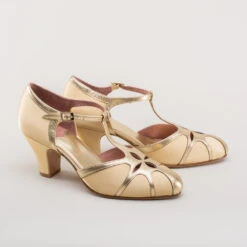 American Duchess Lilith Women's Vintage Flapper T-Straps Wide (Gold/Gold) 20 American Duchess Lilith Women's Vintage Flapper T-Straps Wide (Gold/Gold) -StrideOne Store lilith 1920s flapper shoes gold gold 54f1468a 734f 453b b8a0 e1d14a0aebae