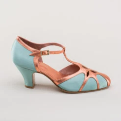 American Duchess Lilith Women's Vintage Flapper T-Straps Wide (Teal/Copper) 21 American Duchess Lilith Women's Vintage Flapper T-Straps Wide (Teal/Copper) -StrideOne Store lilith 1920s flapper shoes teal copper 3 5ad0f4d6 280d 495e 8796 83a9d6a7b771