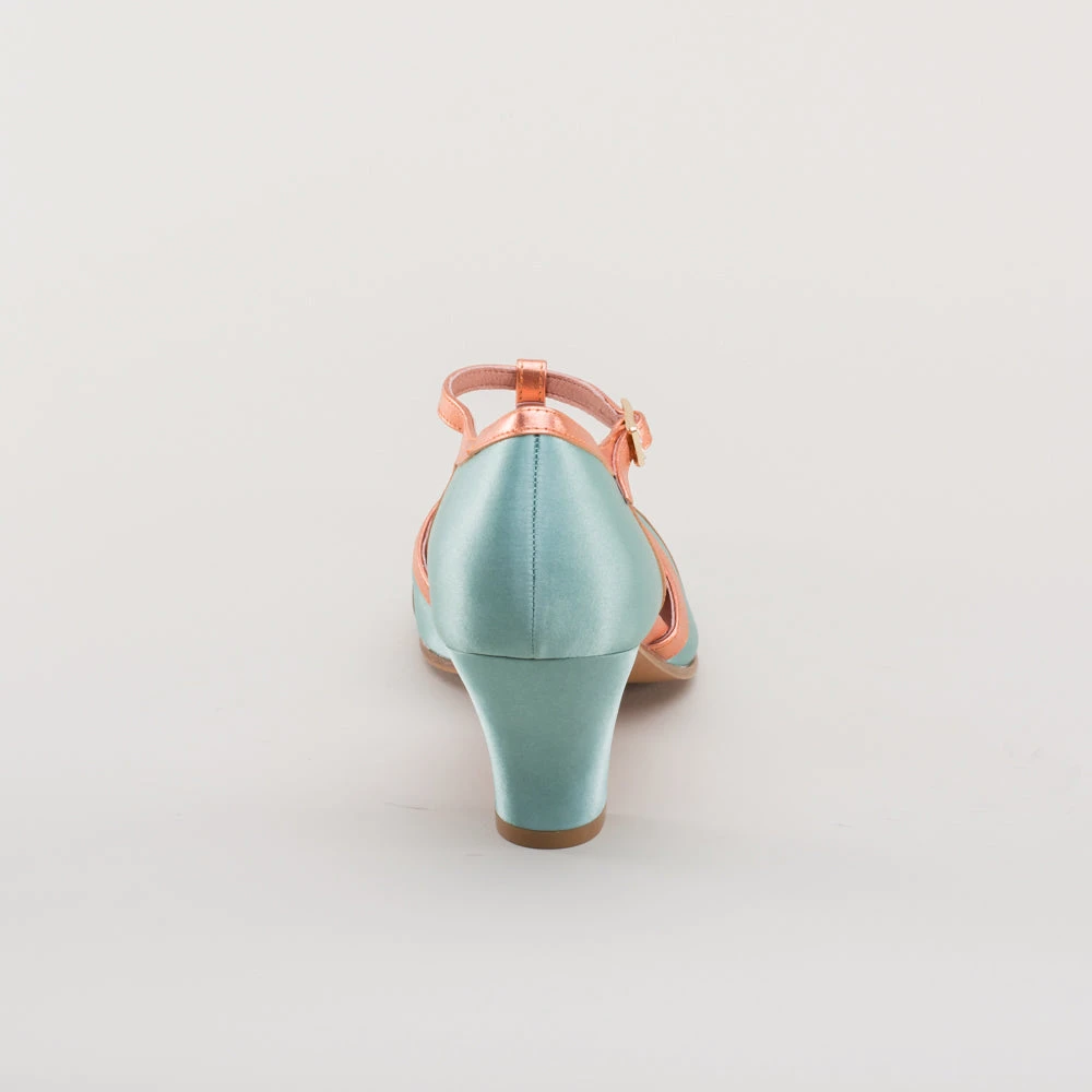 American Duchess Lilith Women's Vintage Flapper T-Straps (Teal/Copper) 10 American Duchess Lilith Women's Vintage Flapper T-Straps (Teal/Copper) - Image 8