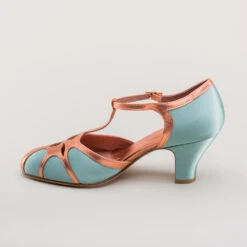 American Duchess Lilith Women's Vintage Flapper T-Straps (Teal/Copper) 26 American Duchess Lilith Women's Vintage Flapper T-Straps (Teal/Copper) -StrideOne Store lilith 1920s flapper shoes teal copper 7