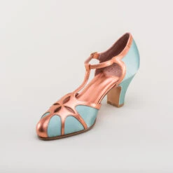 American Duchess Lilith Women's Vintage Flapper T-Straps Wide (Teal/Copper) 26 American Duchess Lilith Women's Vintage Flapper T-Straps Wide (Teal/Copper) -StrideOne Store lilith 1920s flapper shoes teal copper 8 8bee2ea6 72aa 428c 9331 444f59fe3545
