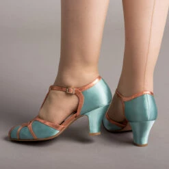 American Duchess Lilith Women's Vintage Flapper T-Straps Wide (Teal/Copper) 19 American Duchess Lilith Women's Vintage Flapper T-Straps Wide (Teal/Copper) -StrideOne Store lilith 1920s flappers shoes teal copper of 3 10a69468 bd72 4433 9624 64f25f7abaf5