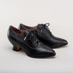 American Duchess Londoner Women's Edwardian Oxfords (Black) -StrideOne Store londoner edwardian oxfords black