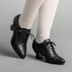 American Duchess Londoner Women's Edwardian Oxfords (Black) -StrideOne Store londoner edwardian oxfords black OF