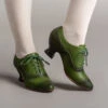 American Duchess Londoner Women's Edwardian Oxfords (Green) 2 American Duchess Londoner Women's Edwardian Oxfords (Green) -StrideOne Store londoner edwardian oxfords green of