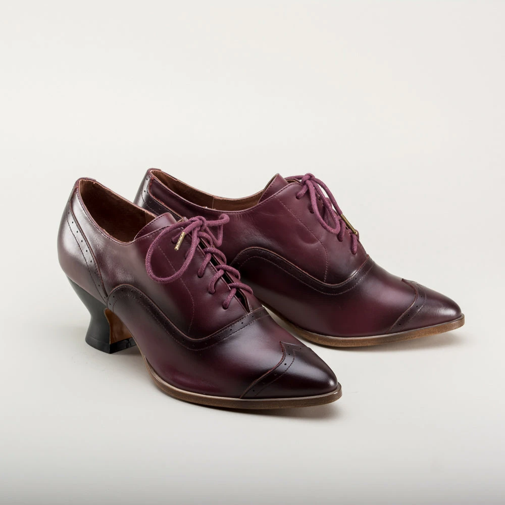 American Duchess Londoner Women's Edwardian Oxfords (Cherry) 5 American Duchess Londoner Women's Edwardian Oxfords (Cherry) - Image 3