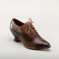 American Duchess Londoner Women's Edwardian Oxfords (Tan) -StrideOne Store londoner edwardian shoes tan 20 w 2