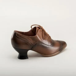 American Duchess Londoner Women's Edwardian Oxfords (Tan) -StrideOne Store londoner edwardian shoes tan 20 w 4