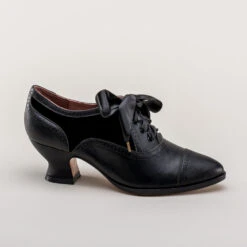 American Duchess Lucille Women's Edwardian Oxfords (Black/Black) 21 American Duchess Lucille Women's Edwardian Oxfords (Black/Black) -StrideOne Store lucille vintage oxfords black black 3