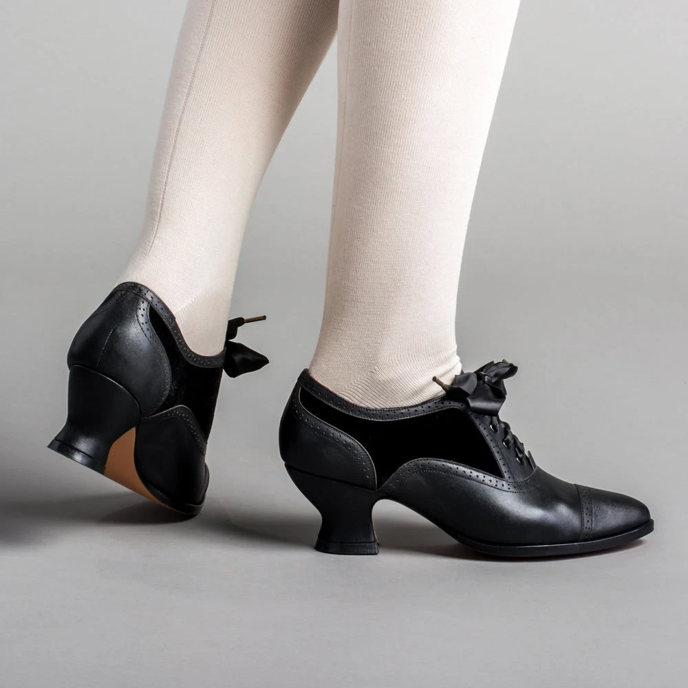 American Duchess Lucille Women's Edwardian Oxfords (Black/Black) 5 American Duchess Lucille Women's Edwardian Oxfords (Black/Black) - Image 3