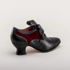 American Duchess Lucille Women's Edwardian Oxfords (Black/Burgundy) -StrideOne Store lucille vintage oxfords black burgundy 4