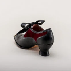 American Duchess Lucille Women's Edwardian Oxfords (Black/Burgundy) -StrideOne Store lucille vintage oxfords black burgundy 6