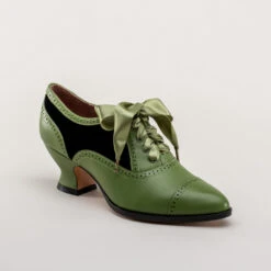 American Duchess Lucille Women's Edwardian Oxfords (Green/Black) 20 American Duchess Lucille Women's Edwardian Oxfords (Green/Black) -StrideOne Store lucille vintage oxfords green black 2
