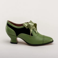 American Duchess Lucille Women's Edwardian Oxfords (Green/Black) 21 American Duchess Lucille Women's Edwardian Oxfords (Green/Black) -StrideOne Store lucille vintage oxfords green black 3