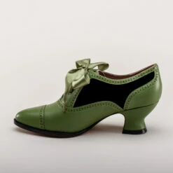 American Duchess Lucille Women's Edwardian Oxfords (Green/Black) 25 American Duchess Lucille Women's Edwardian Oxfords (Green/Black) -StrideOne Store lucille vintage oxfords green black 7