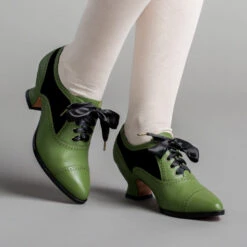 American Duchess Lucille Women's Edwardian Oxfords (Green/Black)