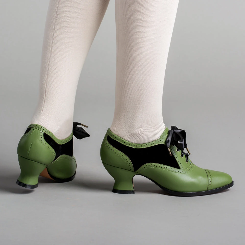 American Duchess Lucille Women's Edwardian Oxfords (Green/Black) 5 American Duchess Lucille Women's Edwardian Oxfords (Green/Black) - Image 3