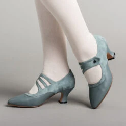 American Duchess Mae Women's Edwardian Shoes (French Blue) -StrideOne Store mae edwardian shoes french blue OF 2