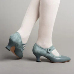American Duchess Mae Women's Edwardian Shoes (French Blue) -StrideOne Store mae edwardian shoes french blue OF 3