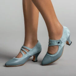 American Duchess Mae Women's Edwardian Shoes (French Blue) -StrideOne Store mae edwardian shoes french blue OFP 2