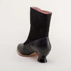 American Duchess Manhattan Women's Victorian Cloth-Top Button Boots (Black) -StrideOne Store manhattan canvas leather victorian button boots black 6