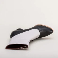 American Duchess Manhattan Women's Victorian Cloth-Top Button Boots (Grey/Black) 30 American Duchess Manhattan Women's Victorian Cloth-Top Button Boots (Grey/Black) -StrideOne Store manhattan canvas leather victorian button boots grey black 11