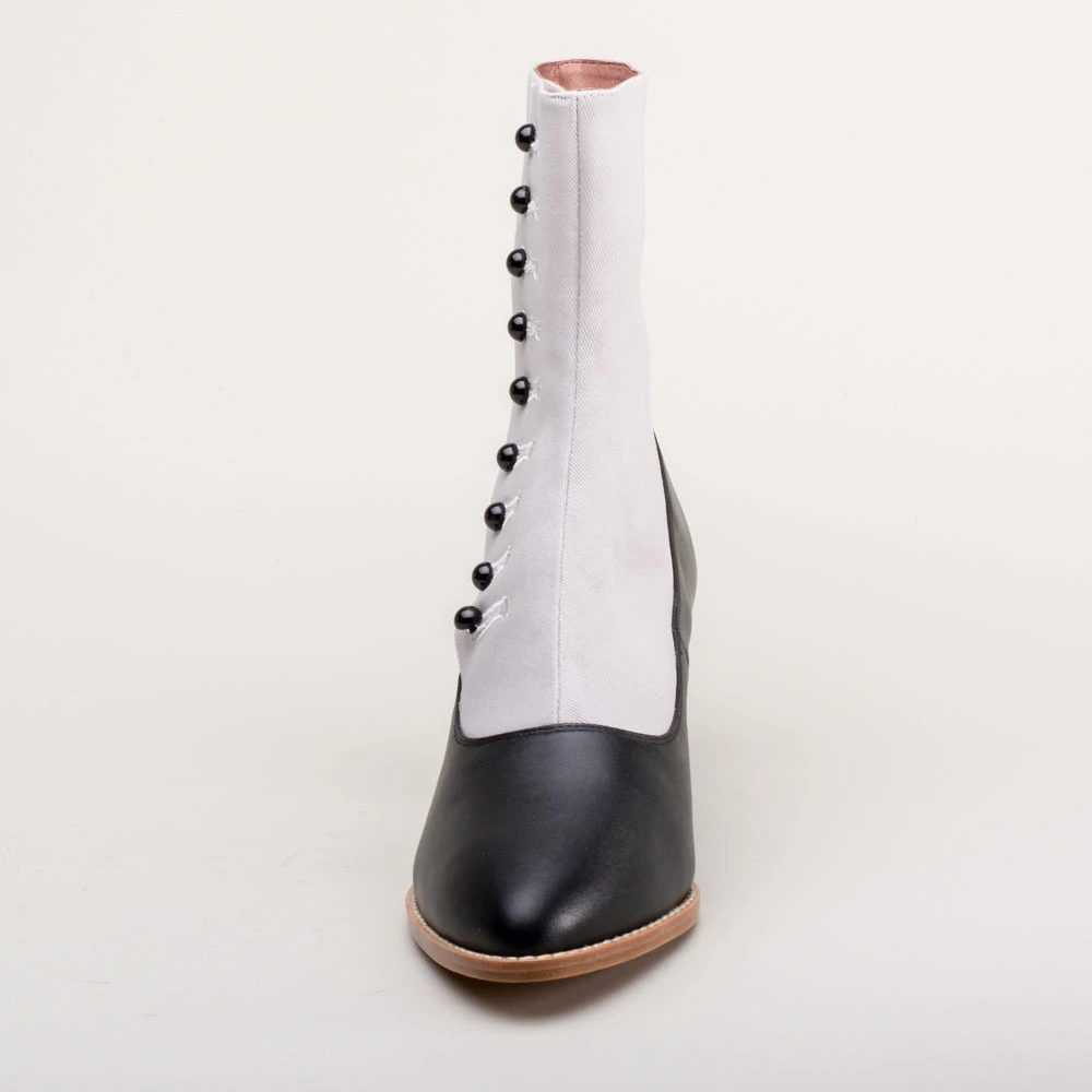 American Duchess Manhattan Women's Victorian Cloth-Top Button Boots (Grey/Black) 14 American Duchess Manhattan Women's Victorian Cloth-Top Button Boots (Grey/Black) - Image 12