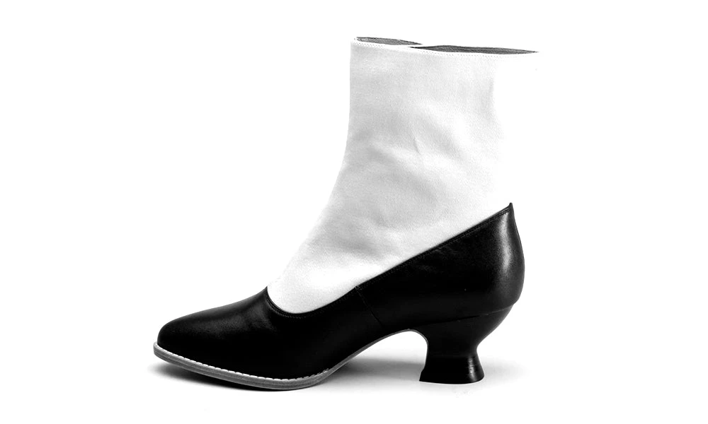 American Duchess Manhattan Women's Victorian Cloth-Top Button Boots (Grey/Black) 17 American Duchess Manhattan Women's Victorian Cloth-Top Button Boots (Grey/Black) - Image 15