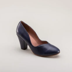 American Duchess Marilyn Women's 1940s Pumps (Navy Blue) -StrideOne Store marilyn 1940s pumps navy 2