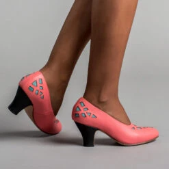 American Duchess Meme Women's Vintage Pumps (Pink/Teal/Black) 18 American Duchess Meme Women's Vintage Pumps (Pink/Teal/Black) -StrideOne Store meme vintage pumps black coral of 3