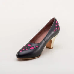 American Duchess Meme Women's Vintage Pumps (Black/Pink/Gold) -StrideOne Store meme vintage pumps black pink w 8
