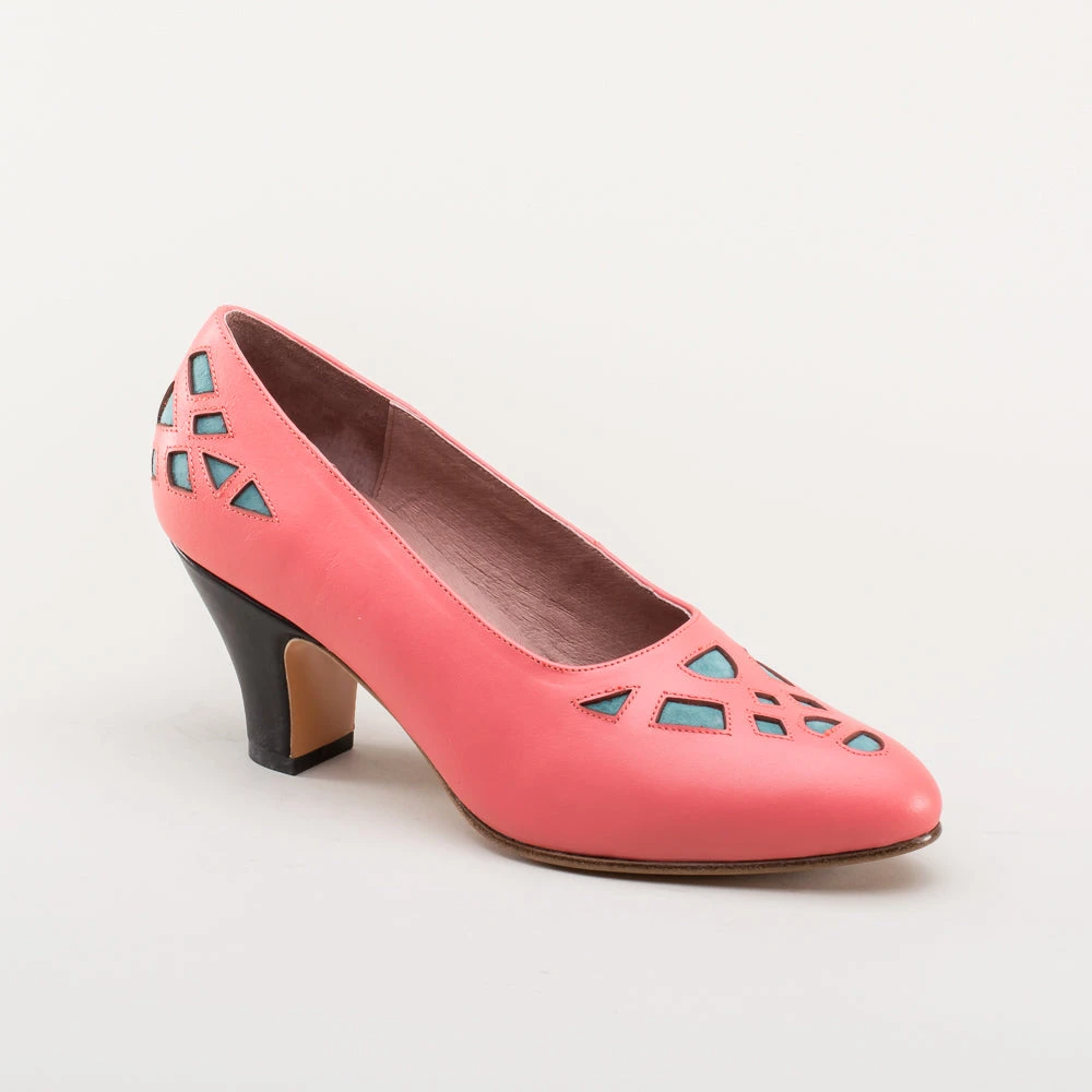 American Duchess Meme Women's Vintage Pumps (Pink/Teal/Black) 7 American Duchess Meme Women's Vintage Pumps (Pink/Teal/Black) - Image 5