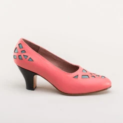 American Duchess Meme Women's Vintage Pumps (Pink/Teal/Black) 21 American Duchess Meme Women's Vintage Pumps (Pink/Teal/Black) -StrideOne Store meme vintage pumps coral w 3