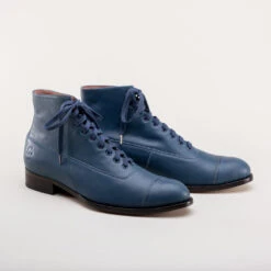 American Duchess Noble Men's Vintage Lace-Up Boots (Blue)