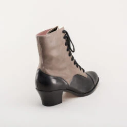 American Duchess Paris Women's Boots (Grey/Black) -StrideOne Store paris vintage edwardian lace up boots black grey 4